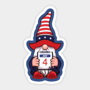 4th Of July Gnome Sticker